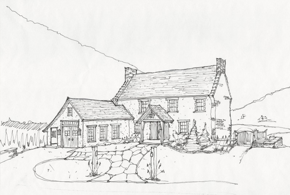 Front of home hand rendering